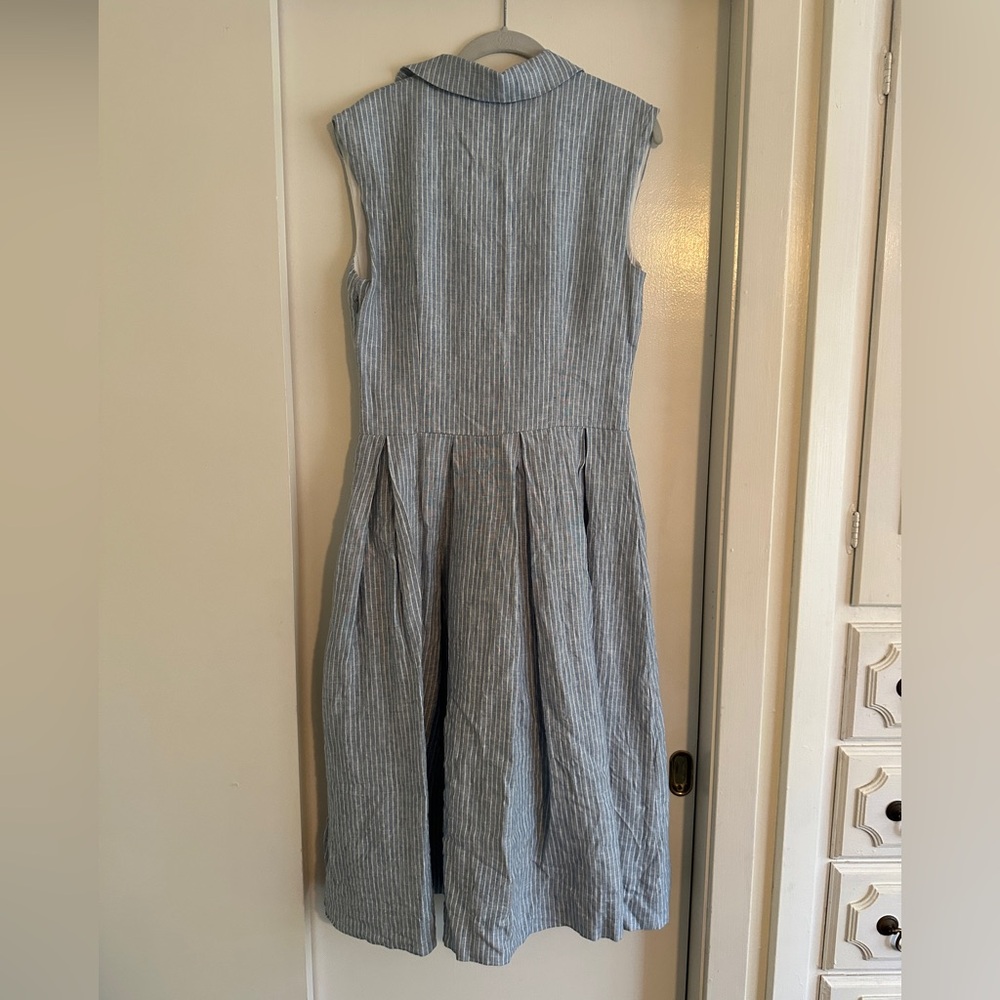 Reformation Blue Prim Linen Midi Dress - Picture 4 of 11